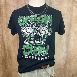 Green Day Kerplunk T-Shirt Band Tee Distressed Album Graphic Art Black Punk Y2K